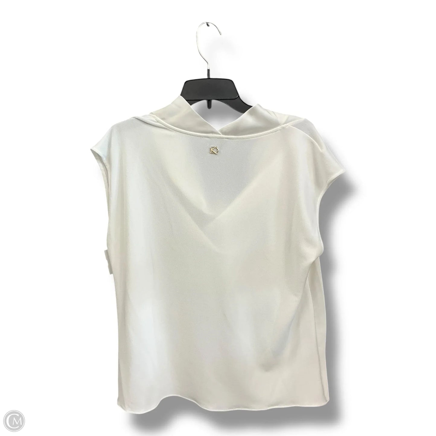 Top Sleeveless By Donna Karan In Ivory, Size: L