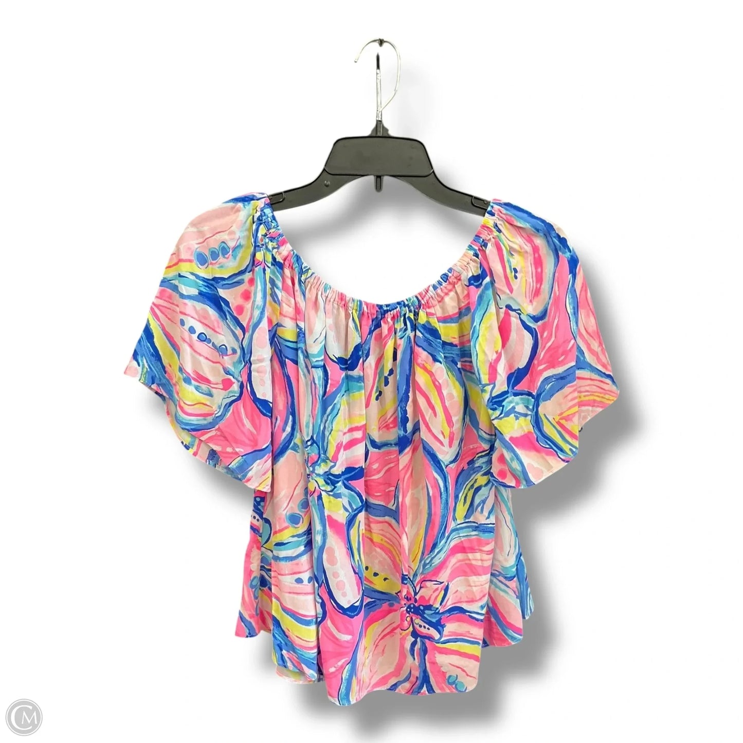 Top Short Sleeve Designer By Lilly Pulitzer In Peach, Size: S