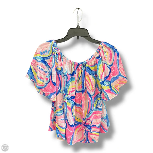 Top Short Sleeve Designer By Lilly Pulitzer In Peach, Size: S
