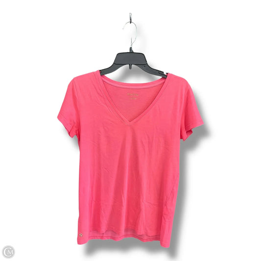 Top Short Sleeve Designer By Lilly Pulitzer In Peach, Size: S