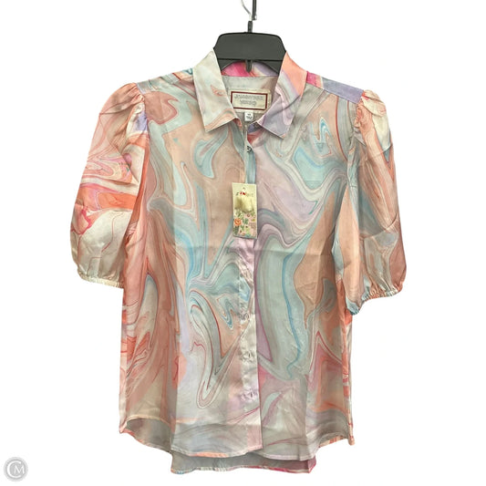 Blouse Short Sleeve By Johnny Was In Multi-colored, Size: Xs