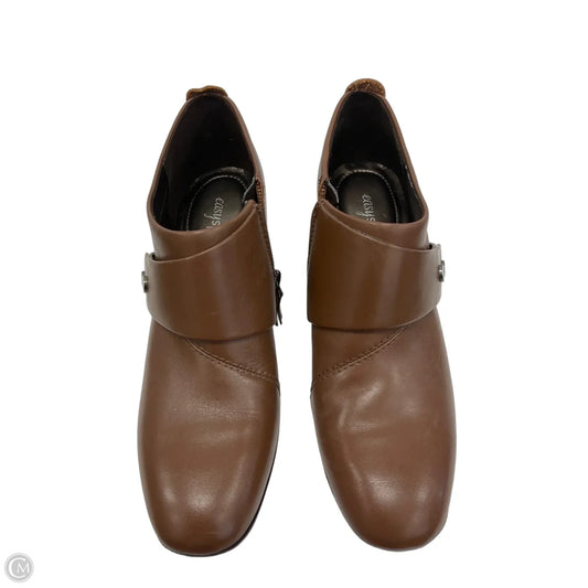 Boots Ankle Heels By Clarks In Brown, Size: 7