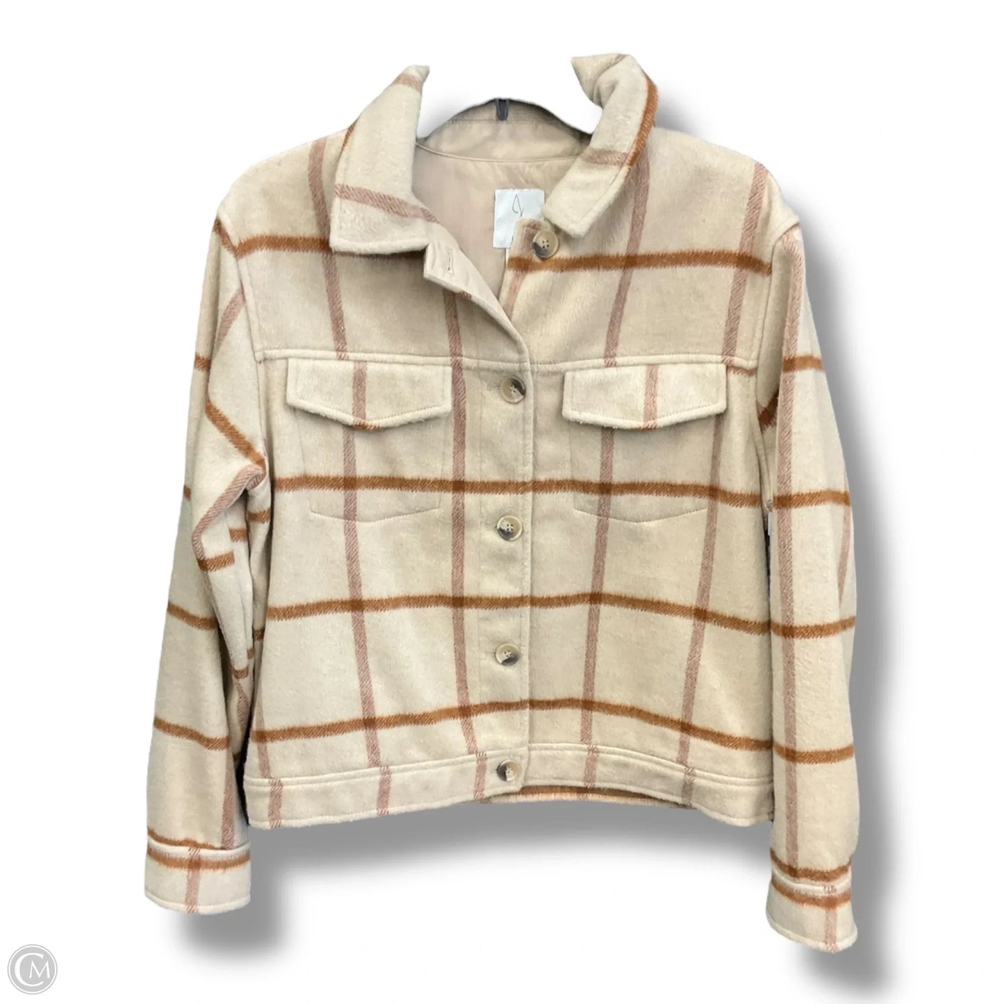 Jacket Fleece By Joie In Brown & Cream, Size: M