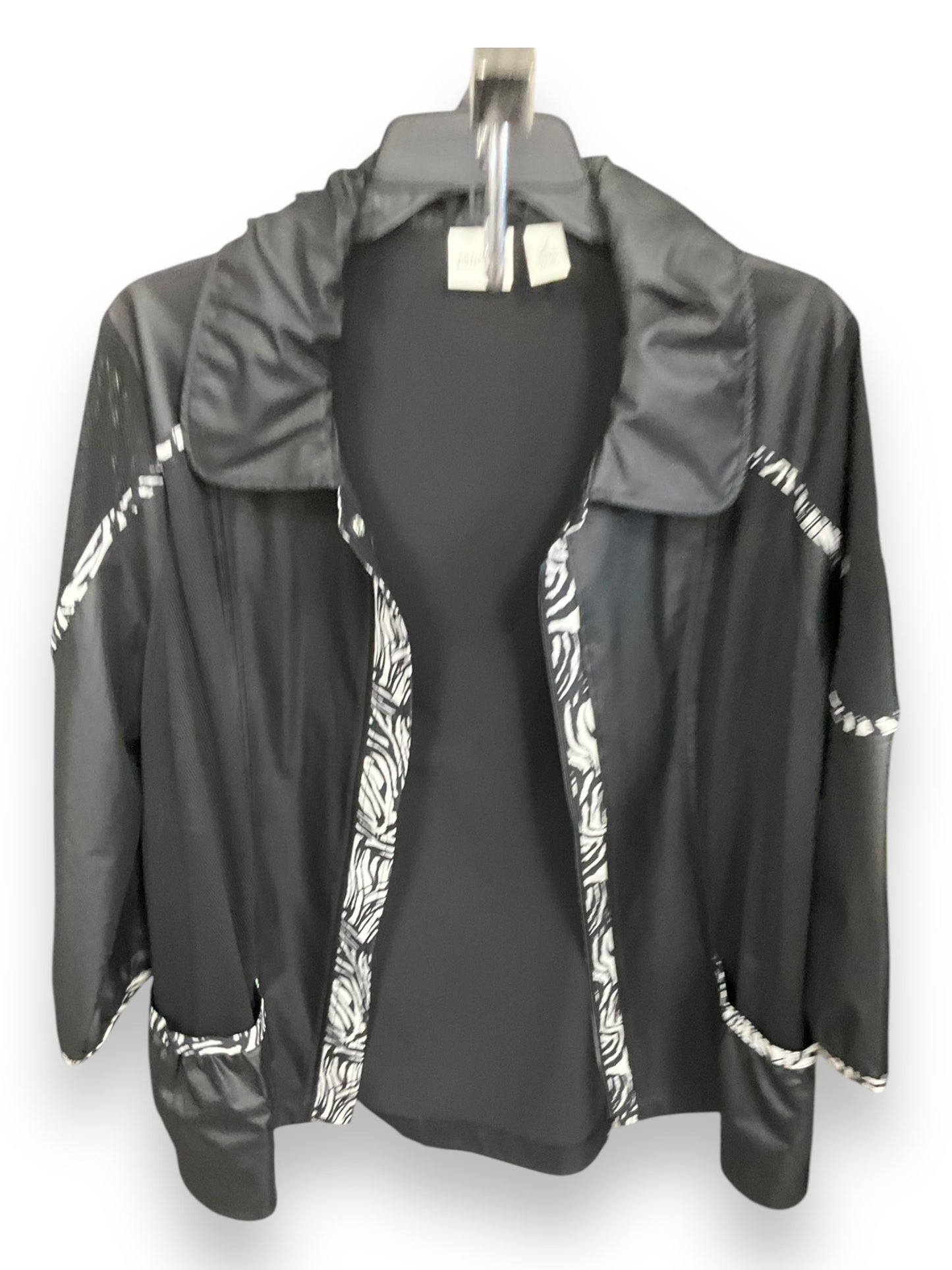 Athletic Jacket By Zenergy By Chicos In Black & White, Size: L