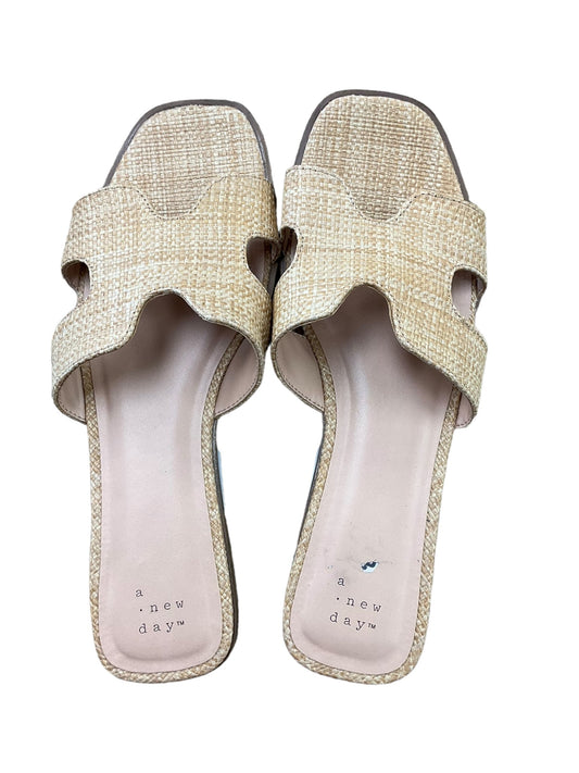 Beige Sandals Flats A New Day, Size 8.5