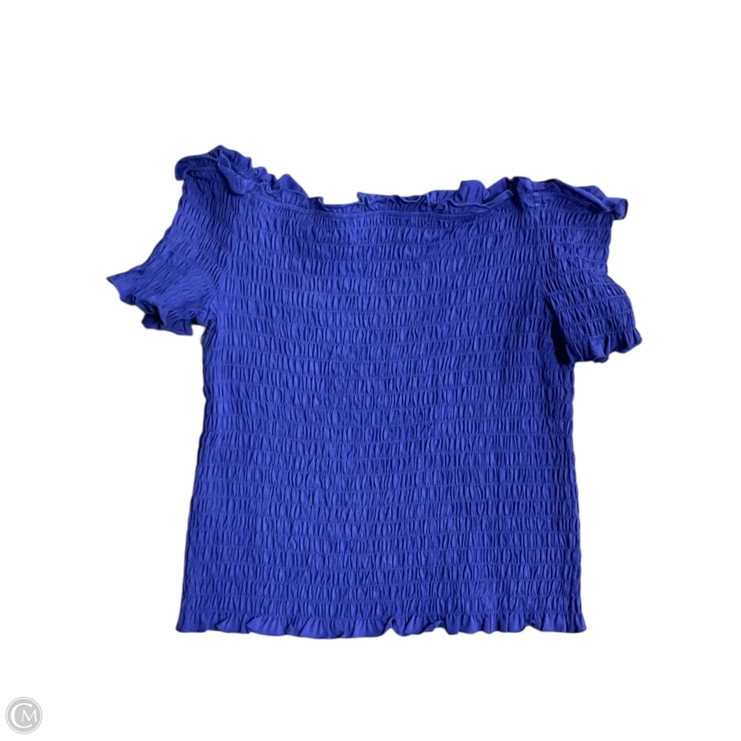 Top Short Sleeve By Eloquii In Blue, Size: 1x