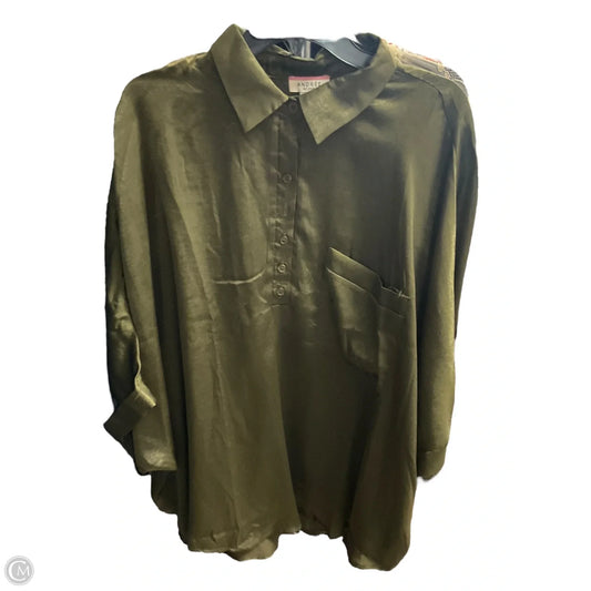 Top Short Sleeve By Andree By Unit In Green, Size: 2x