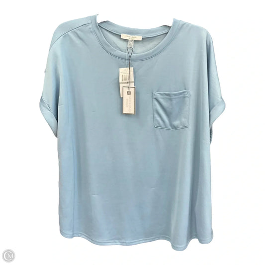 Top Short Sleeve By Cable And Gauge In Blue, Size: 1x