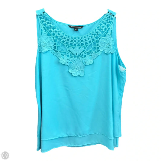 Top Sleeveless By Zac And Rachel In Blue, Size: 1x