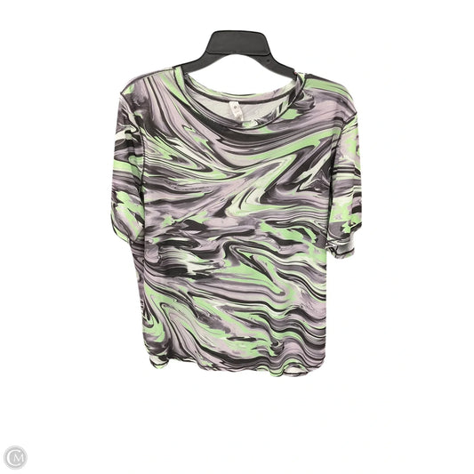 Athletic Top Short Sleeve By Lululemon In Green & Grey, Size: Xl