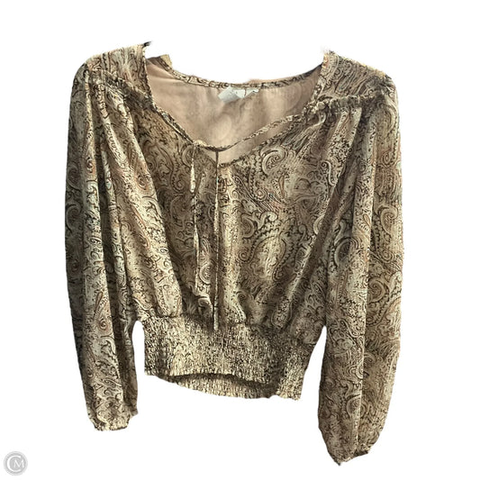 Top Long Sleeve By Joie In Paisley Print, Size: S