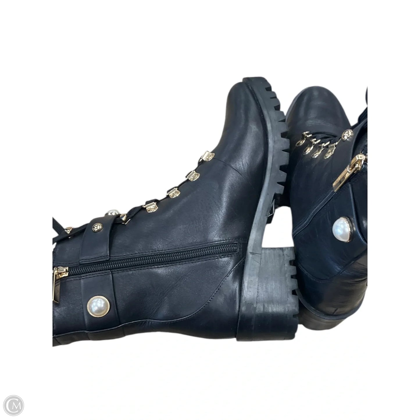 Boots Designer By Karl Lagerfeld In Black, Size: 9.5