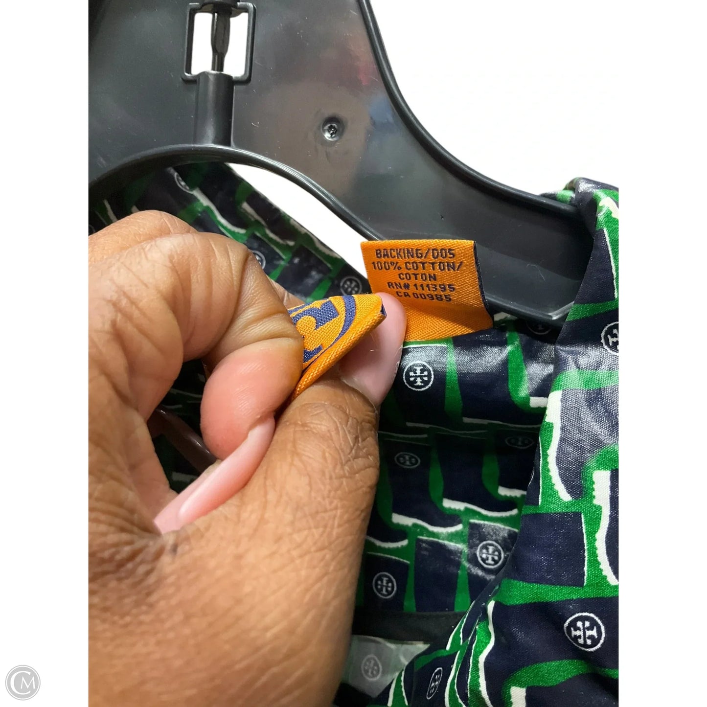 Coat Designer By Tory Burch In Blue & Green, Size: Xs