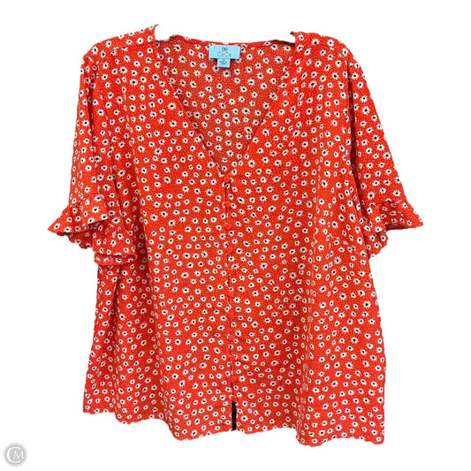 Blouse Short Sleeve By Cece In Floral Print, Size: 2x