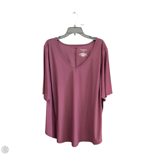 Athletic Top Short Sleeve By Torrid In Maroon, Size: 4x