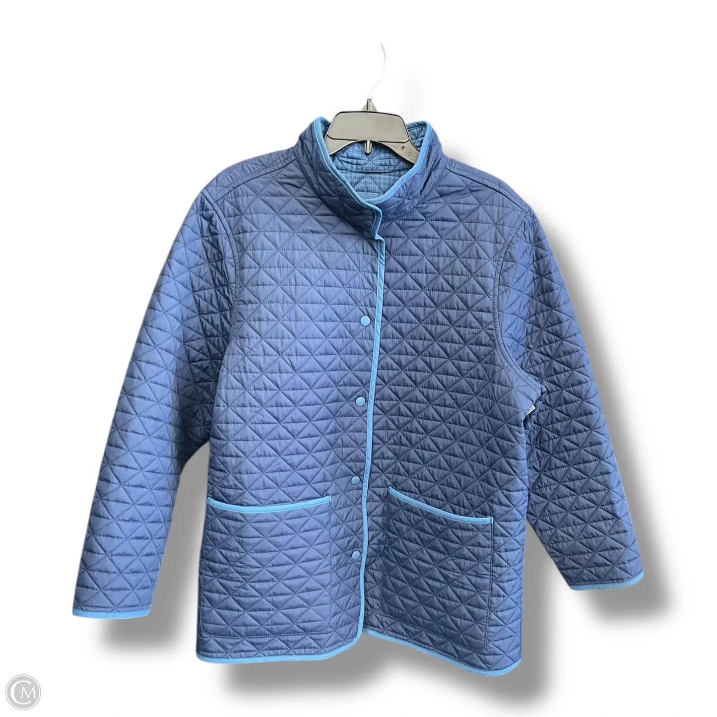 Jacket Puffer & Quilted By Lands End In Navy, Size: 1x