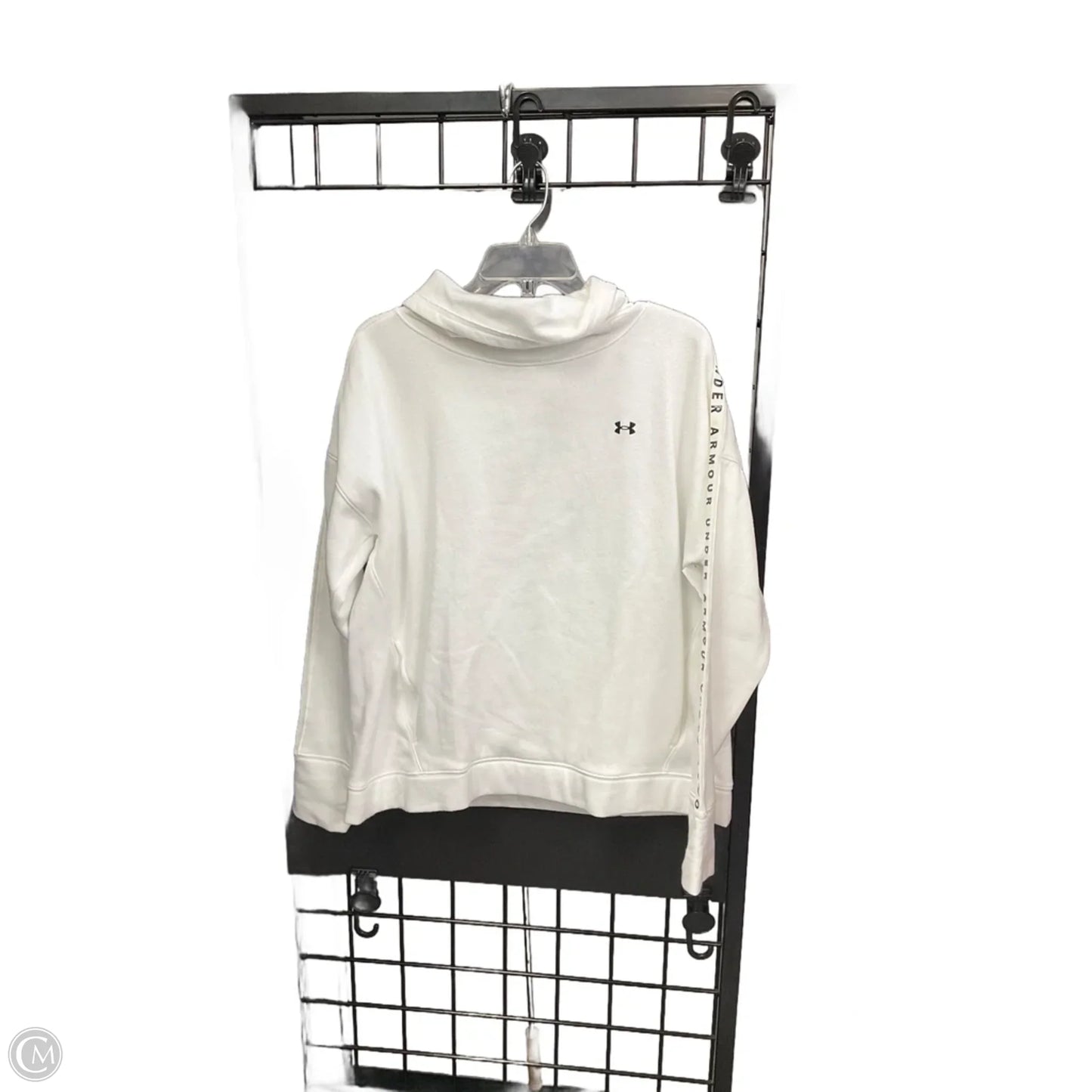 Athletic Top Long Sleeve Collar By Under Armour In White, Size: Xl