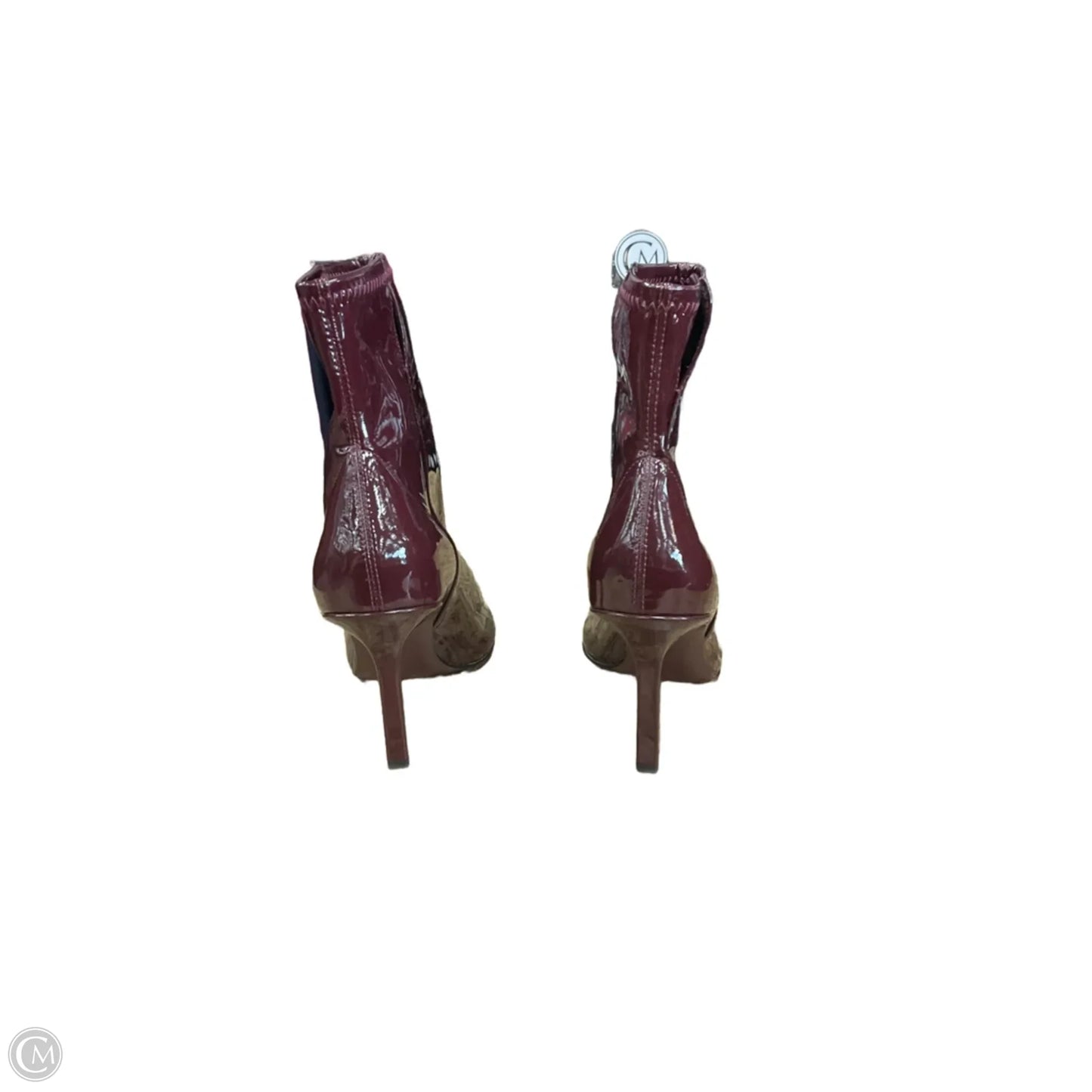Boots Ankle Heels By Zara In Maroon, Size: 9