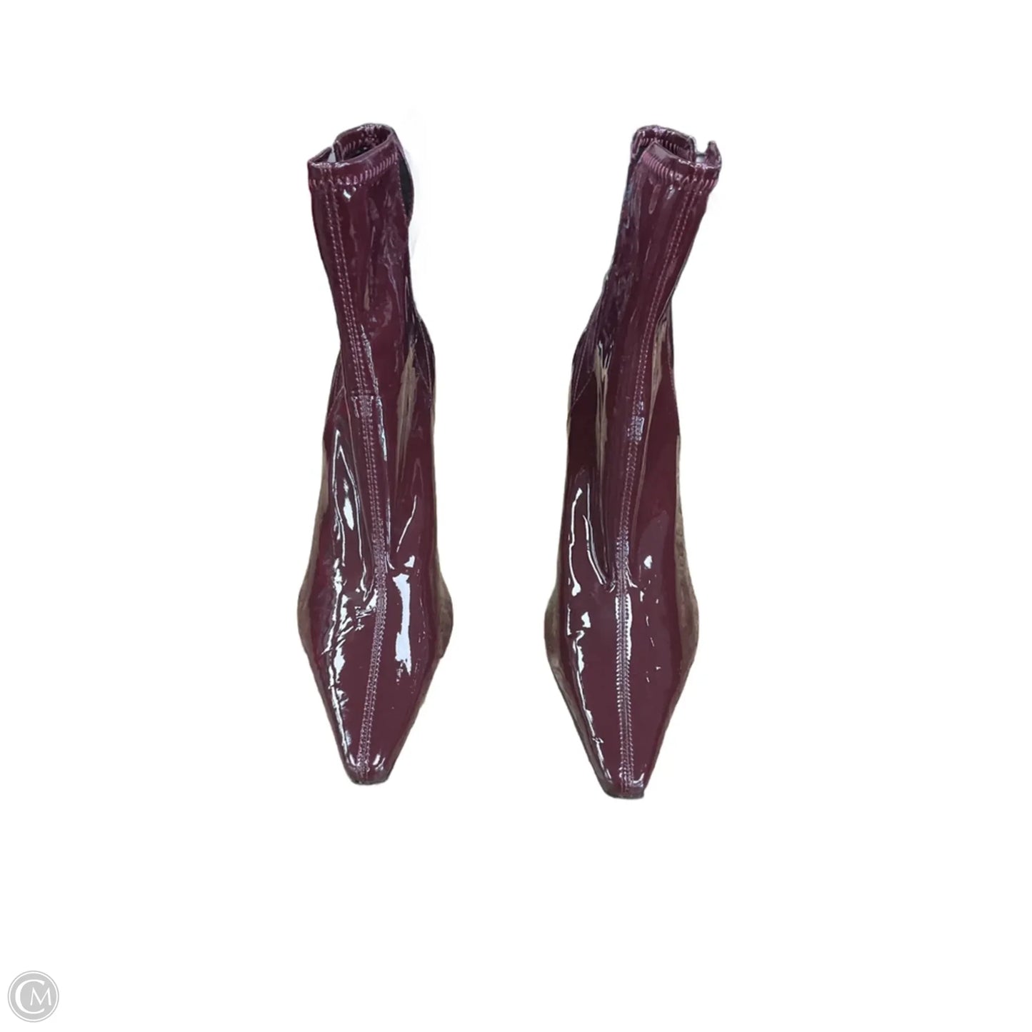 Boots Ankle Heels By Zara In Maroon, Size: 9