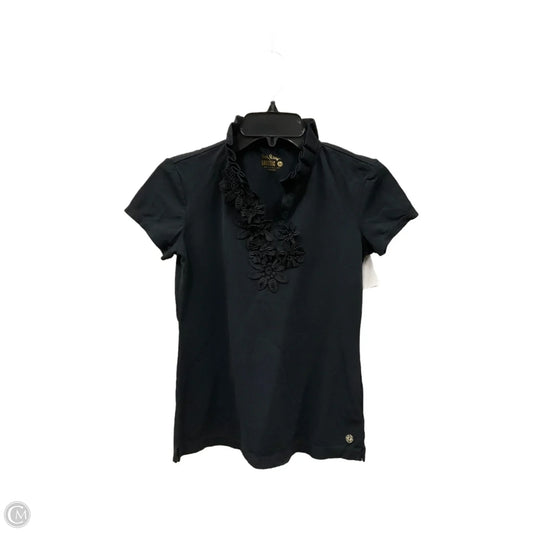 Top Short Sleeve Designer By Lilly Pulitzer In Black, Size: Xs