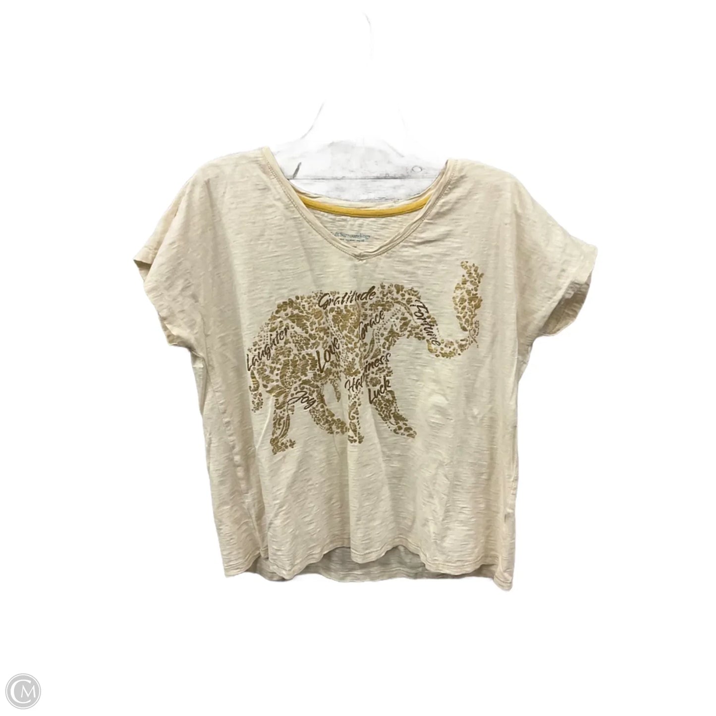 Top Short Sleeve Basic By Soft Surroundings In Cream, Size: Lp