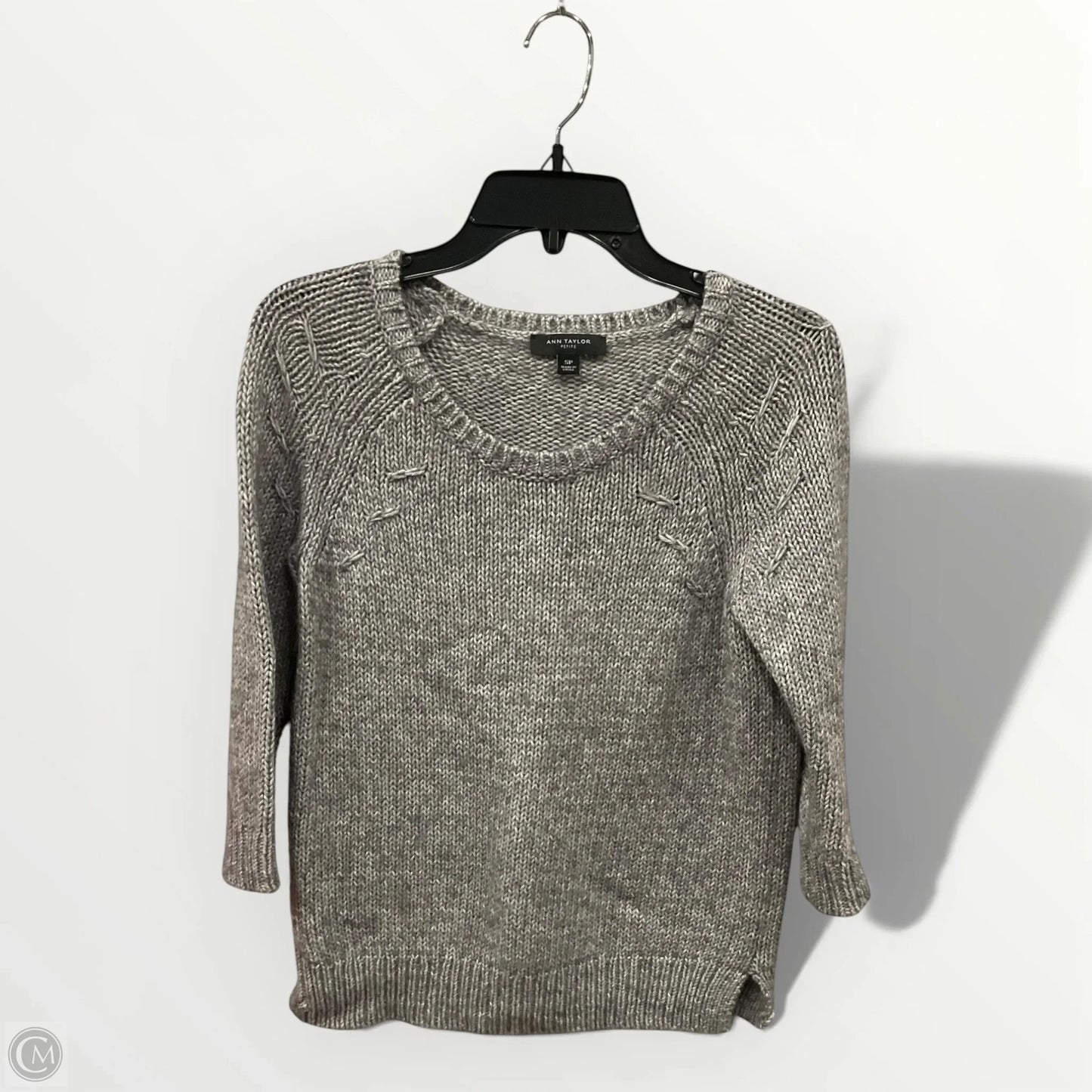 Sweater By Ann Taylor In Grey, Size: Sp