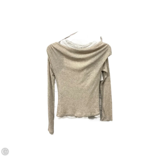 Top Long Sleeve By Zara In Brown, Size: S