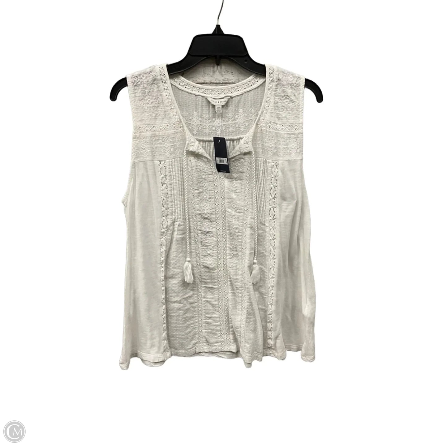 Top Sleeveless Basic By Lucky Brand In White, Size: L
