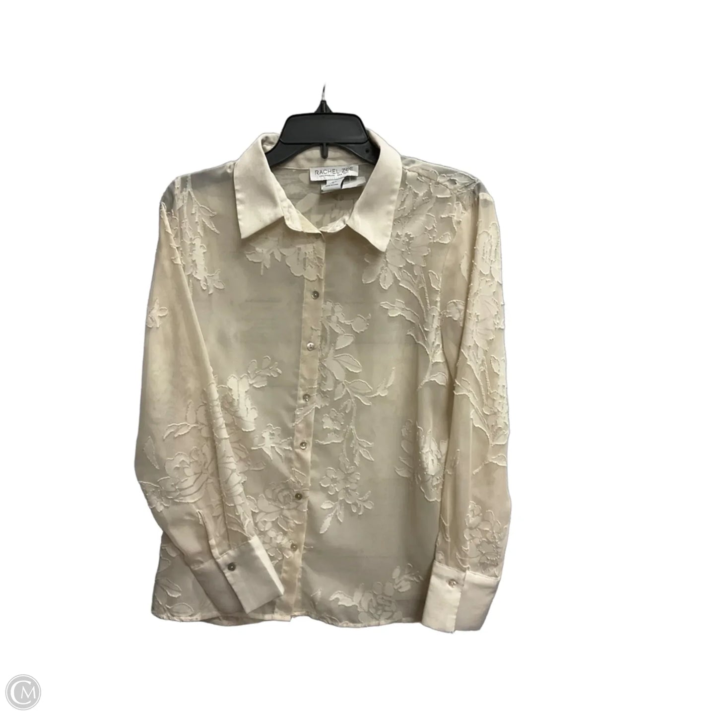 Blouse Long Sleeve By Rachel Zoe In Cream, Size: M