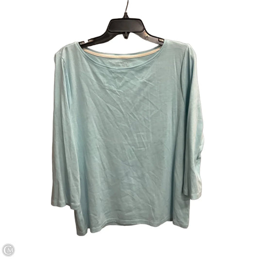 Top 3/4 Sleeve Basic By Talbots In Blue, Size: Xlp