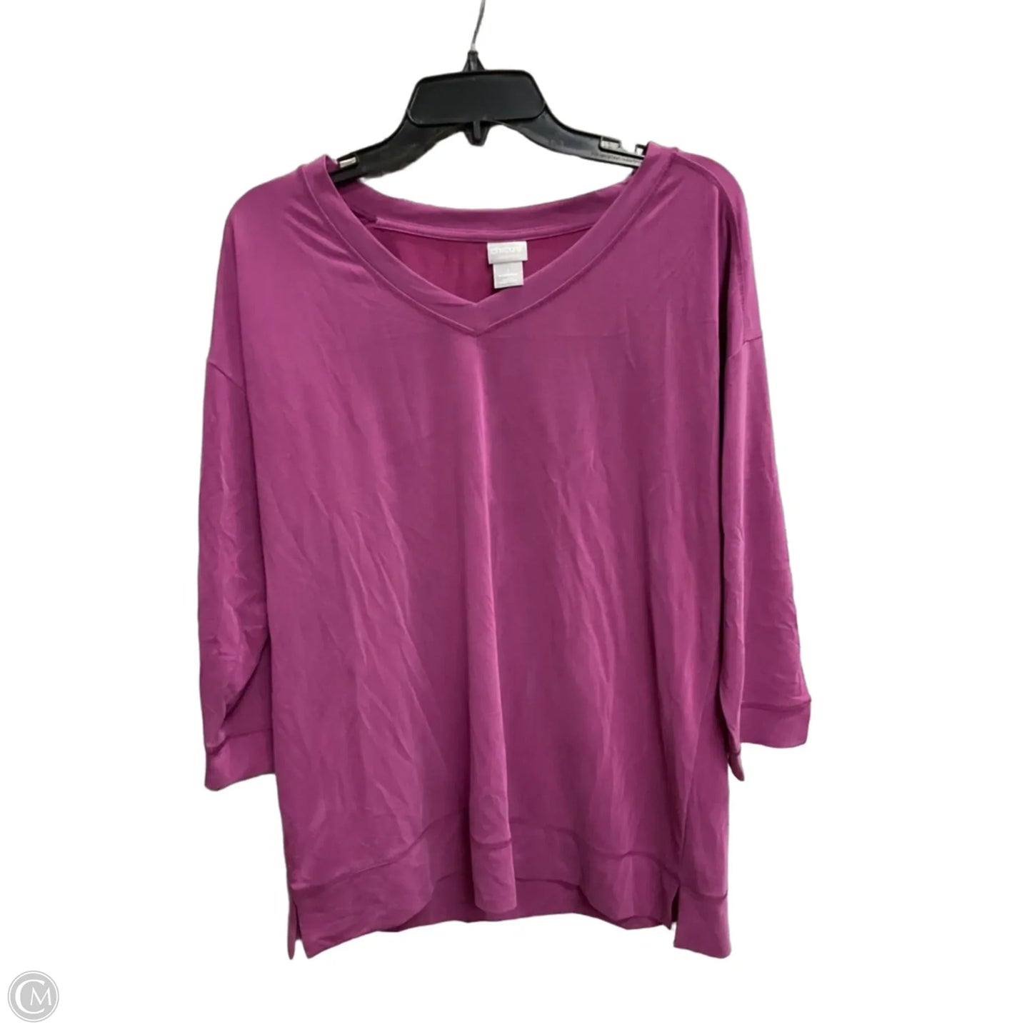 Top Long Sleeve Basic By Chicos In Purple, Size: M