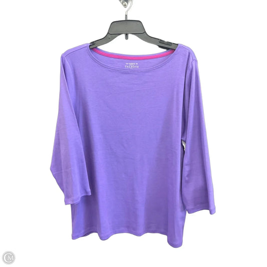 Top 3/4 Sleeve Basic By Talbots In Purple, Size: 2x