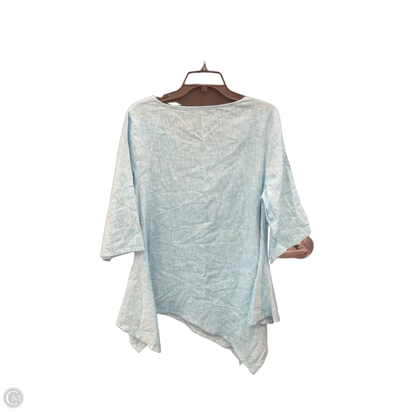 Top 3/4 Sleeve By For Cynthia In Blue, Size: M