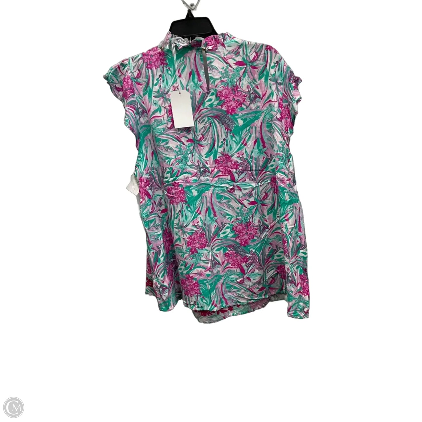 Top Short Sleeve By Emily Wonder In Floral Print, Size: 1x