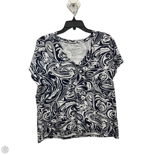 Top Short Sleeve By Talbots In Brown & White, Size: Xl