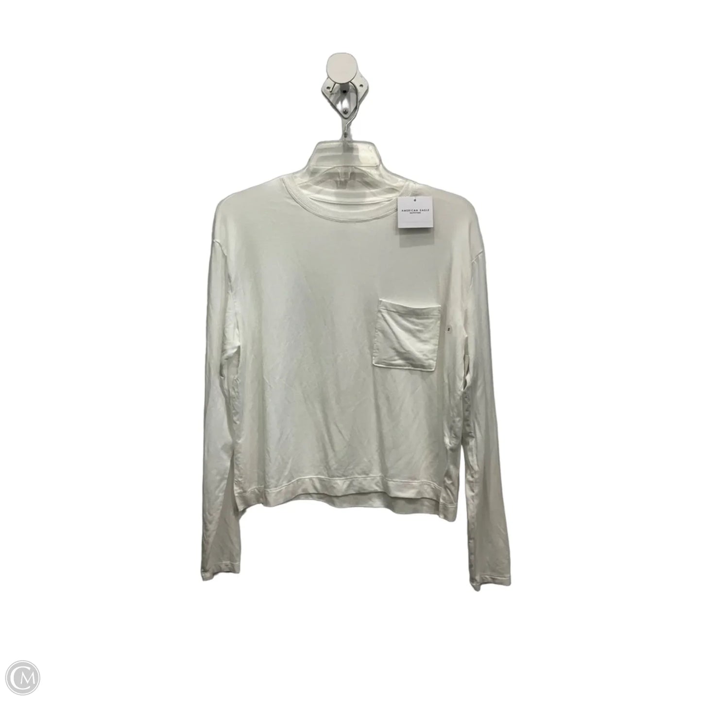 Top Long Sleeve Basic By American Eagle In White, Size: Sp