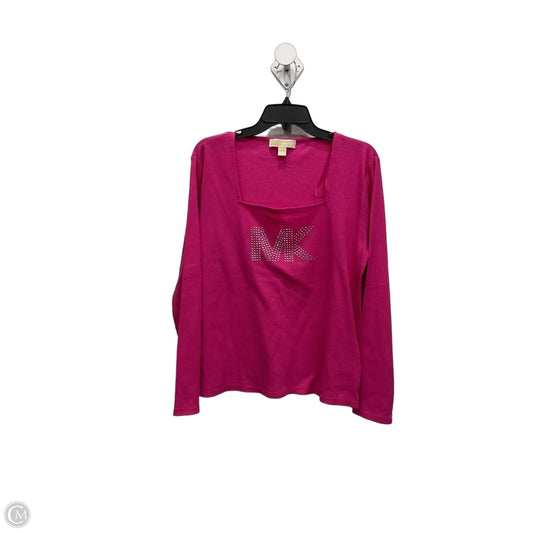 Top Long Sleeve By Michael By Michael Kors In Pink, Size: L