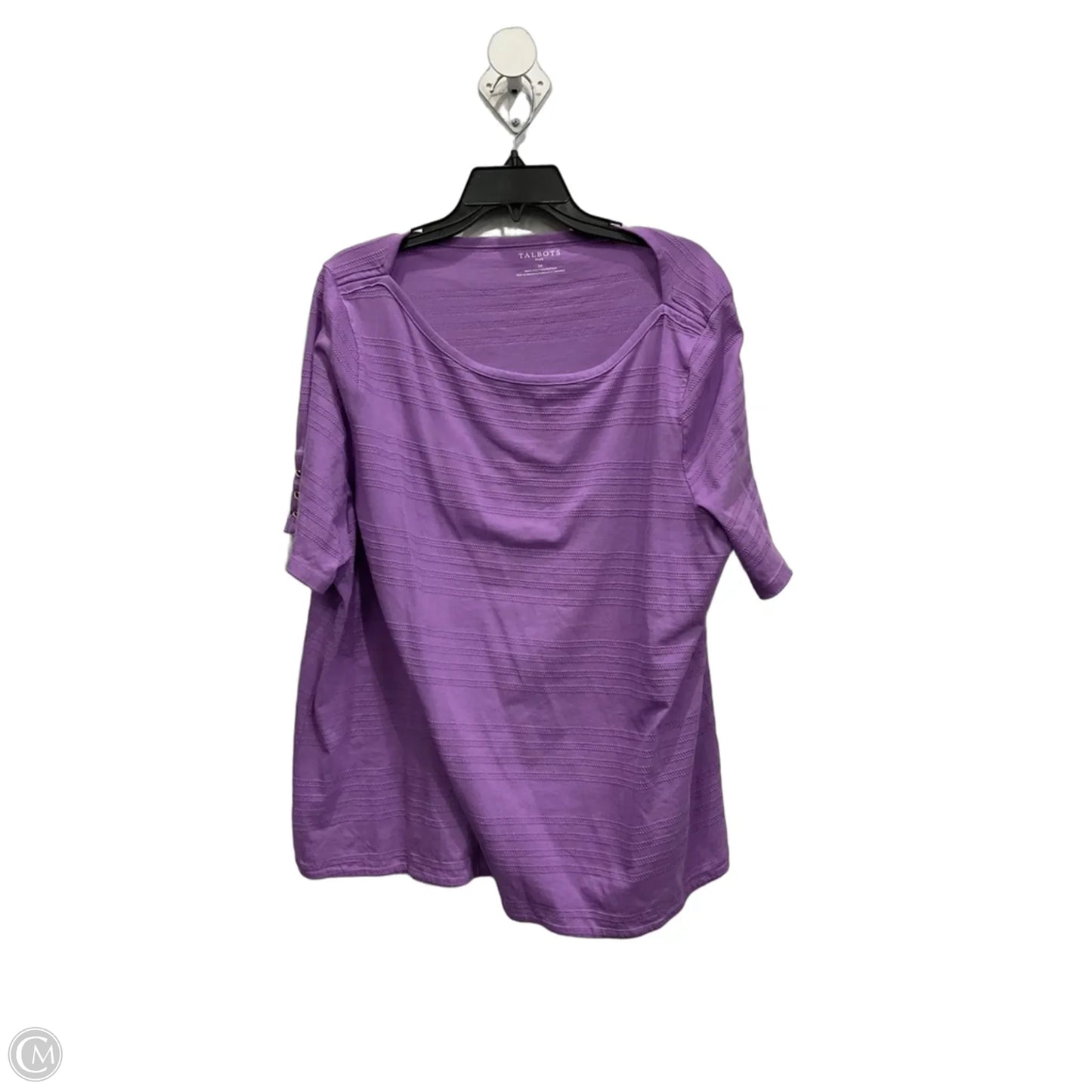 Top Short Sleeve Basic By Talbots In Purple, Size: 3x