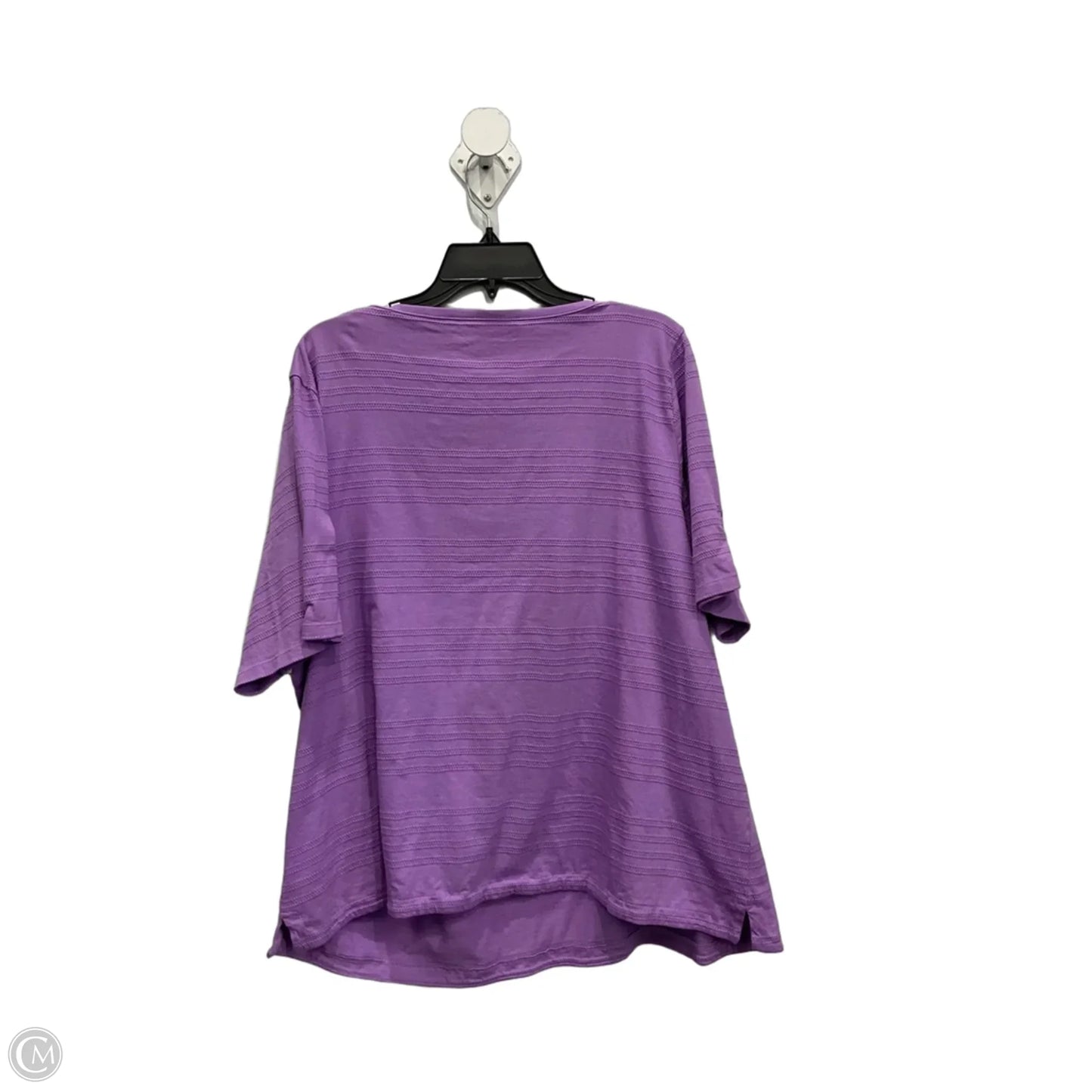 Top Short Sleeve Basic By Talbots In Purple, Size: 3x