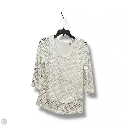 Top Long Sleeve By Jm Collections In White, Size: M