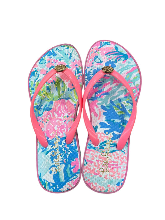 Multi-colored Sandals Flip Flops Lilly Pulitzer, Size 5