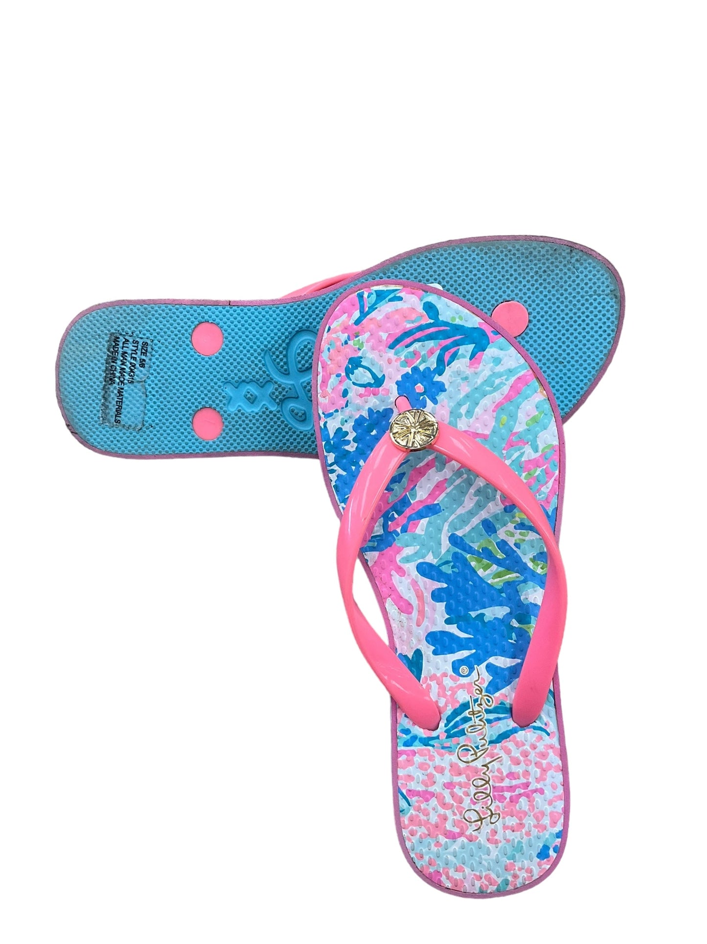 Multi-colored Sandals Flip Flops Lilly Pulitzer, Size 5