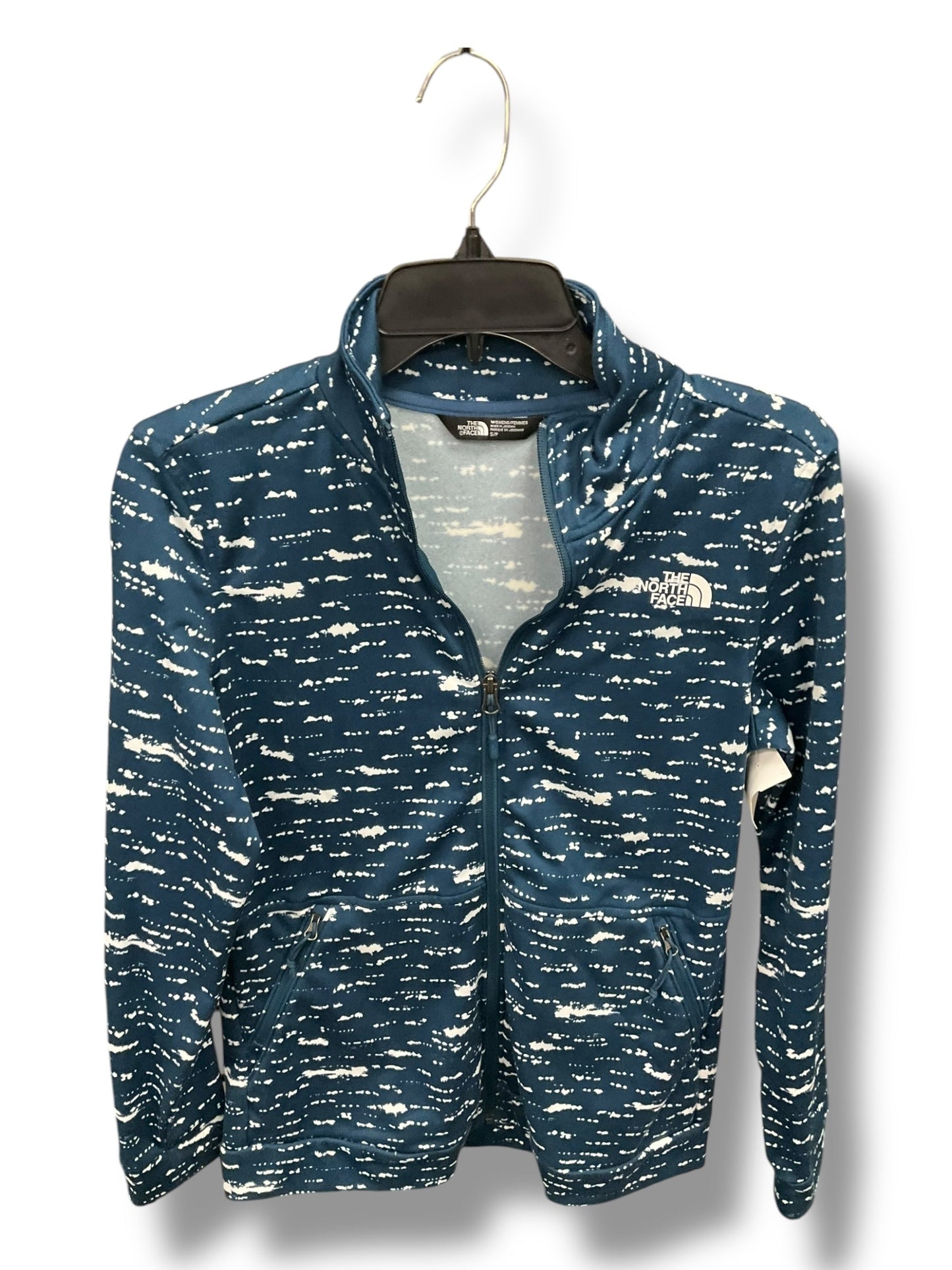 Athletic Jacket By The North Face In Blue & White, Size: S