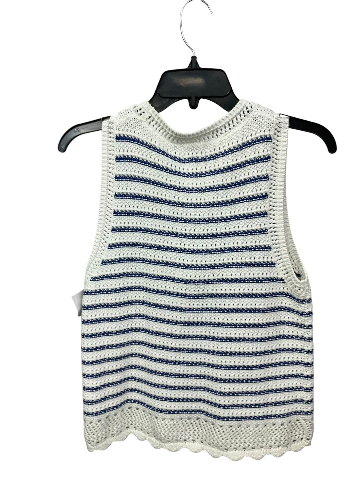 Vest Sweater By J. Crew In Blue & White, Size: S