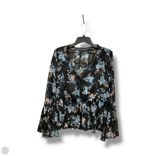 Top 2pc Long Sleeve By White House Black Market In Multi-colored, Size: M