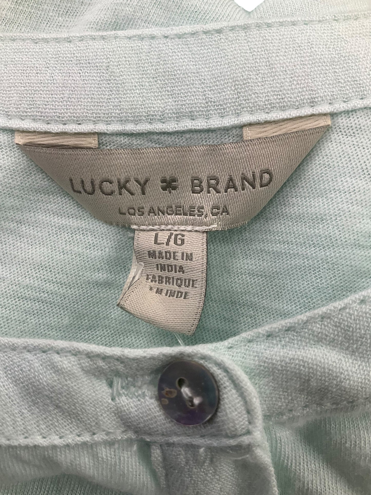 Green Top Short Sleeve Lucky Brand, Size L