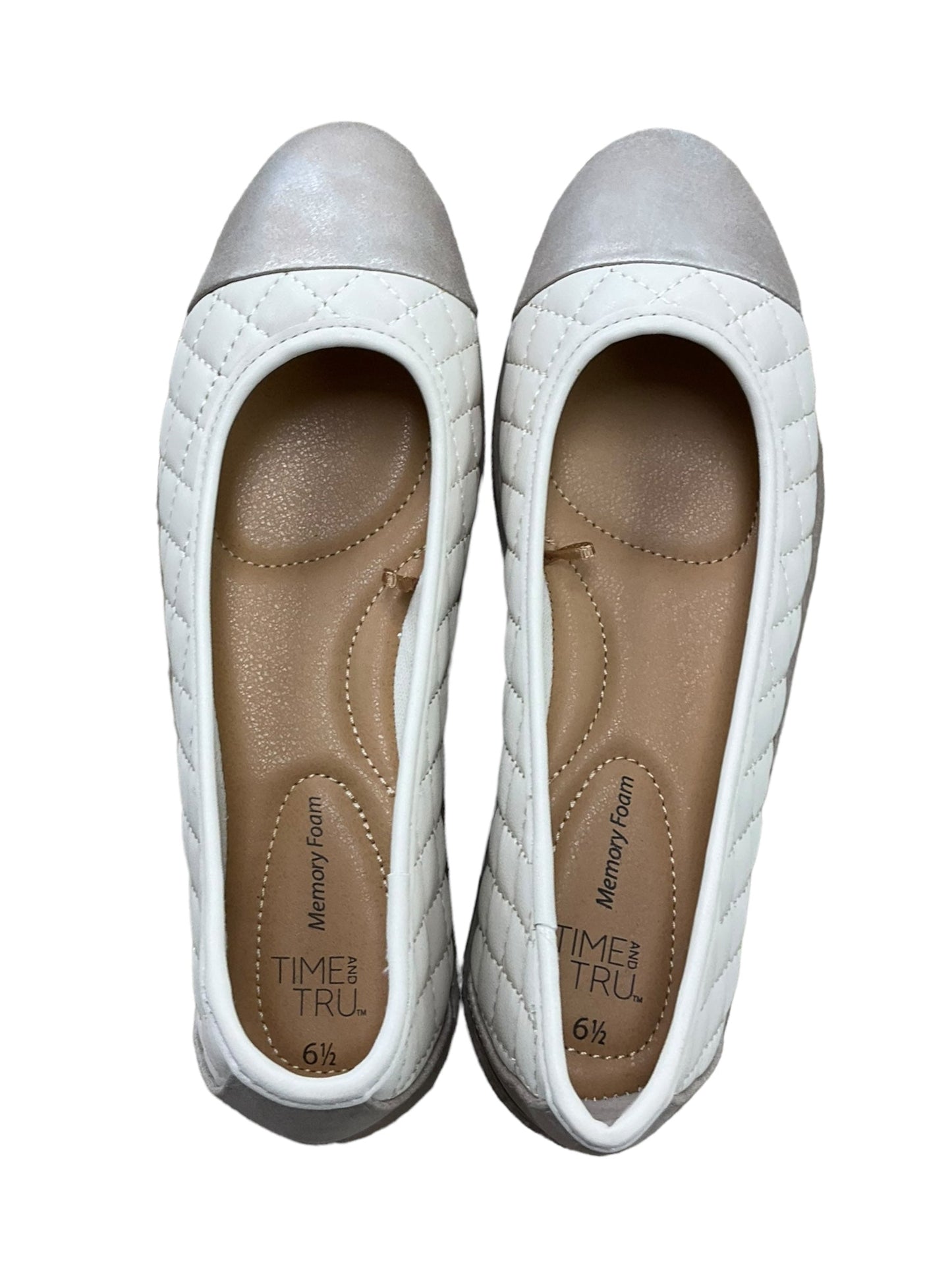 Cream & Grey Shoes Flats Time And Tru, Size 6.5