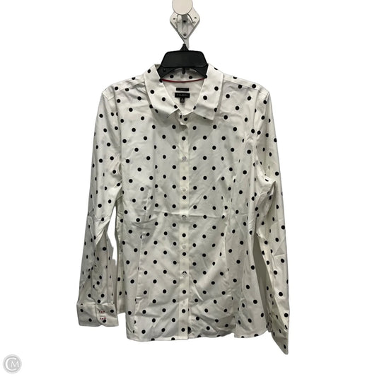 Blouse Long Sleeve By Talbots In Polkadot Pattern, Size: Xl