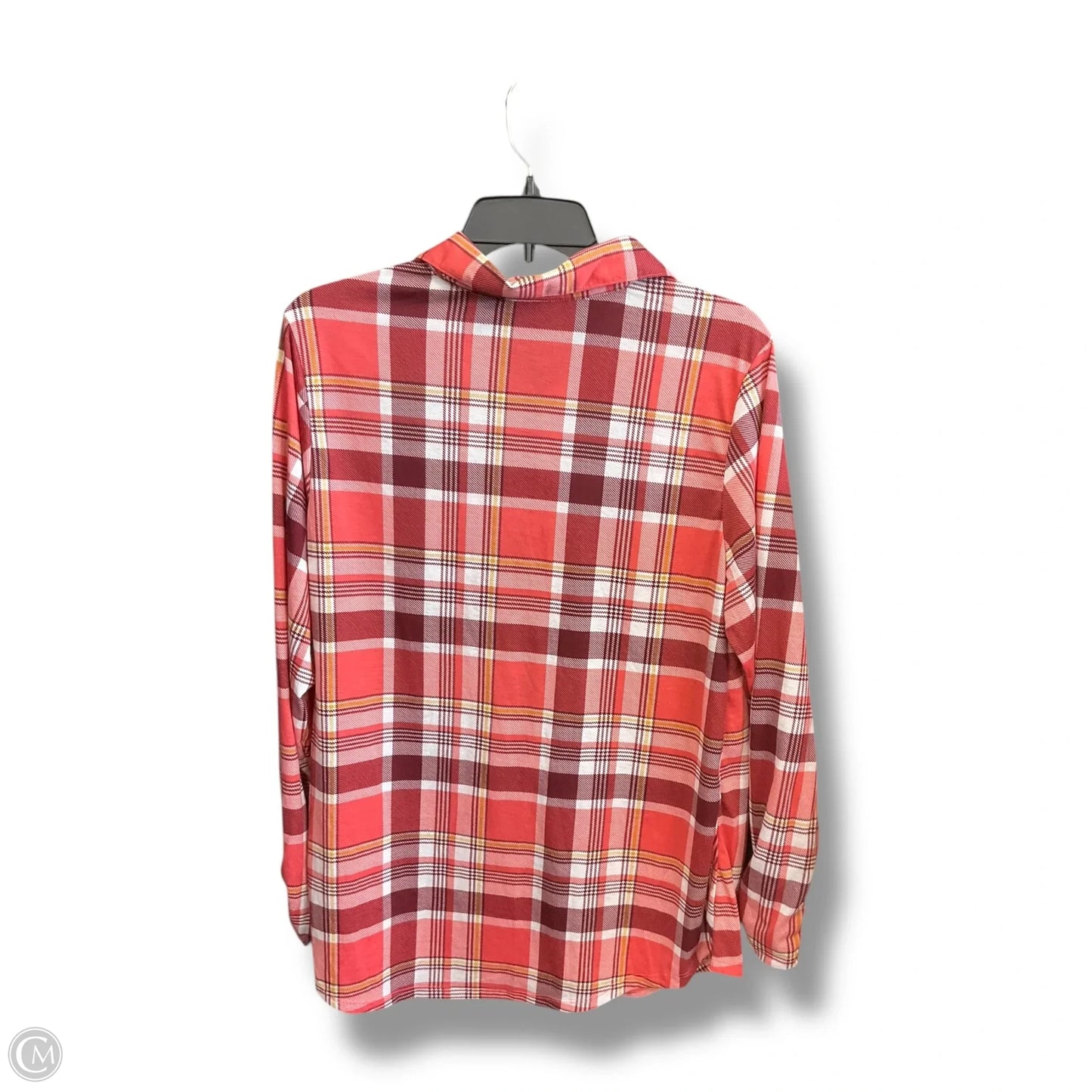 Blouse Long Sleeve By Bobbie Brooks In Plaid Pattern, Size: 1x