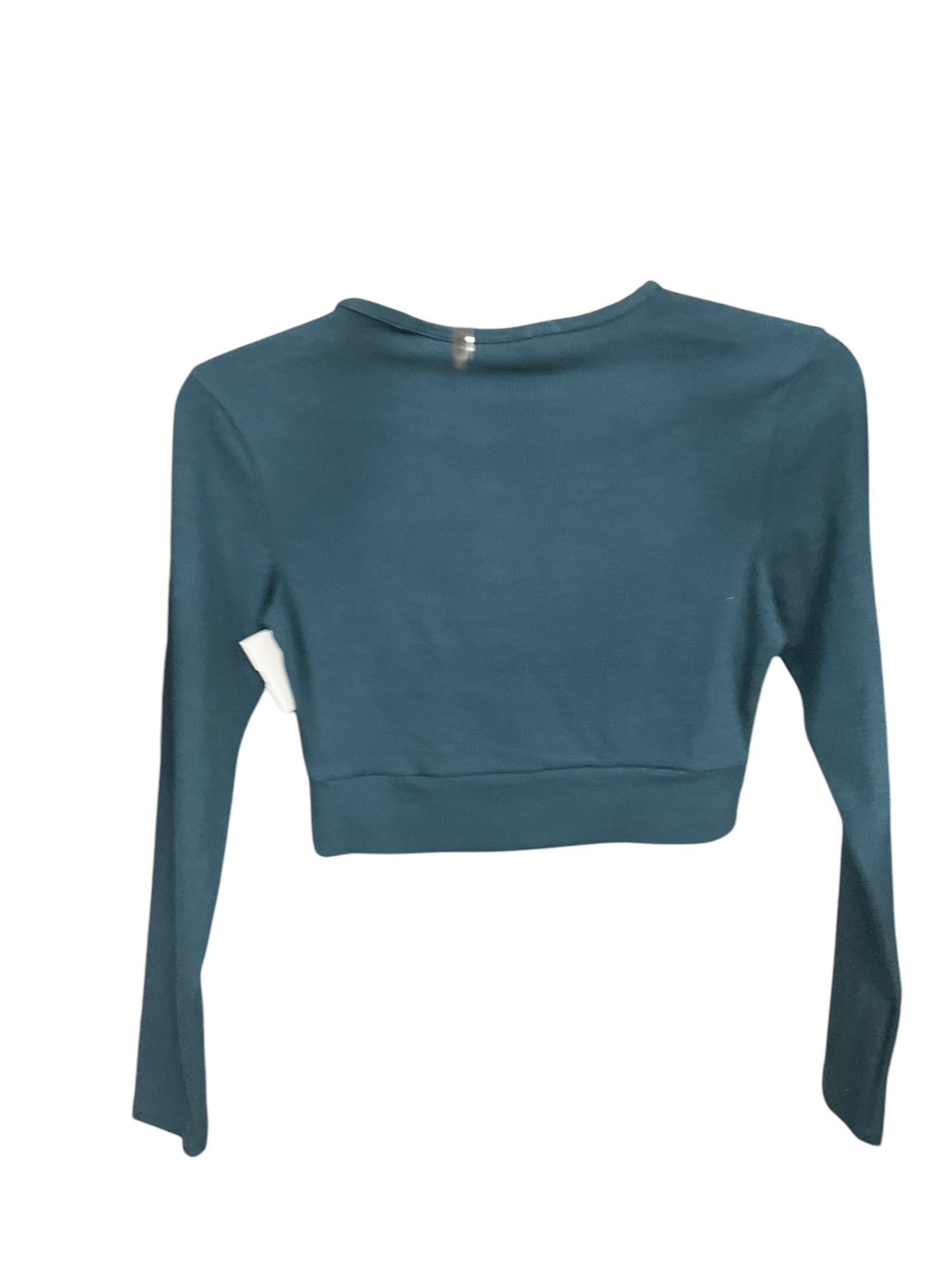 Athletic Top Long Sleeve Crewneck By Adidas In Teal, Size: S